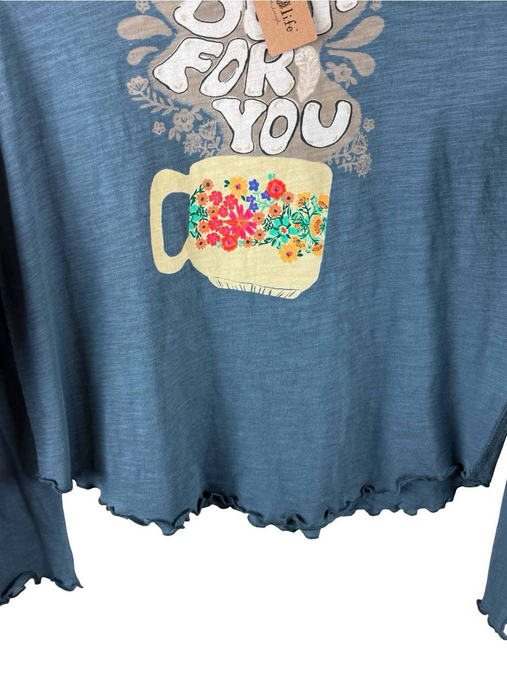 Natural Life “Do It For You” Graphic Long Sleeve Tee Medium Boho Cotton NWT - Picture 5 of 7